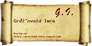 Grünvald Imre névjegykártya