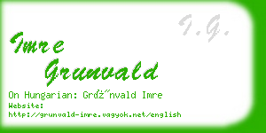 imre grunvald business card